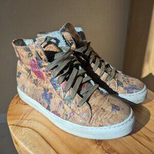 Cork high top sneakers size 8.5